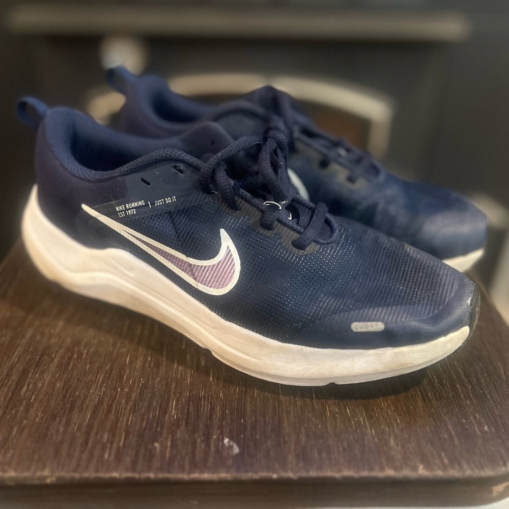 Nike Kids Downshifter 12 Navy Blue Running Sneaker - Size 6